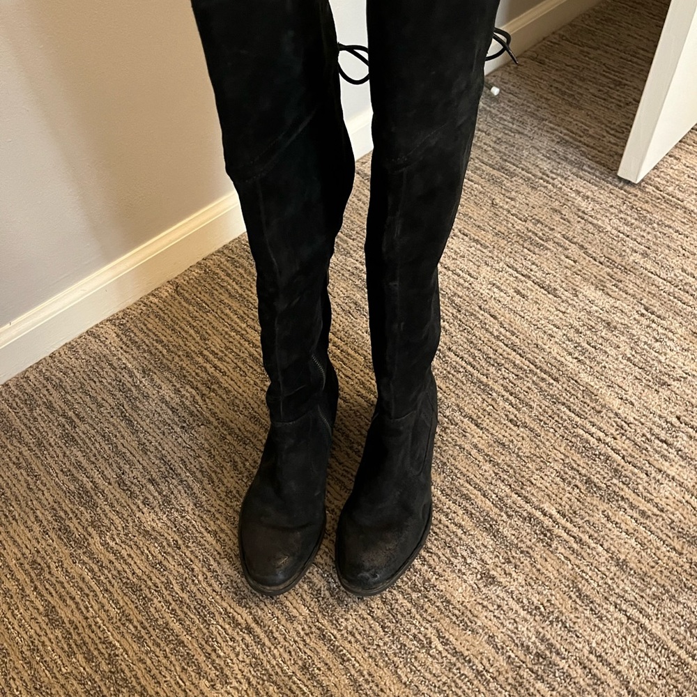 Born Black Suede Over-the-Knee Boots - Picture 2 of 8